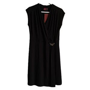 212 COLLECTION WOMENS DRESS Large BLACK Classic Basic SLEEVELESS 1087AT